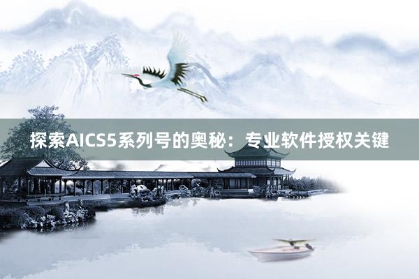 探索AICS5系列号的奥秘：专业软件授权关键